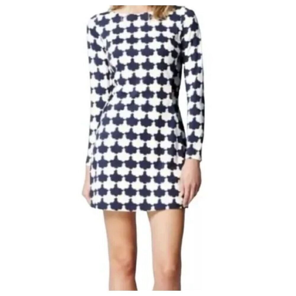 Boden Mia nautical navy & white royalcore shift dress